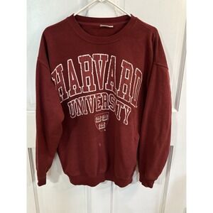 Vintage Wine Color Harvard Pullover Crewneck Sweater Medium